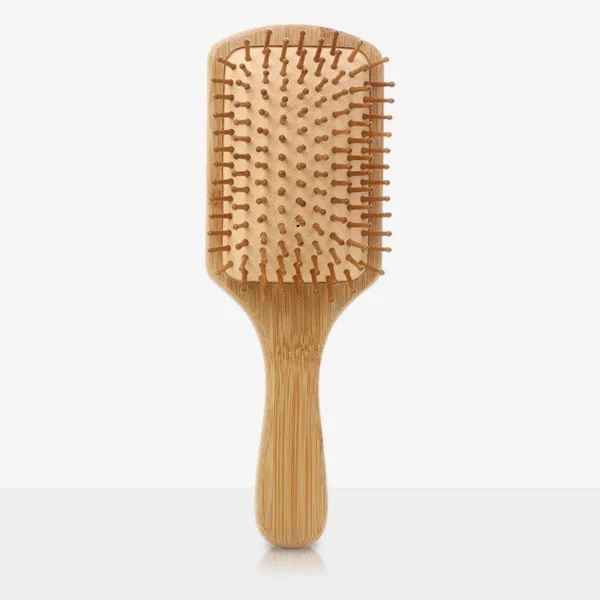 Natural Bamboo Paddle Hair Brush for Detangling & Scalp Massage
