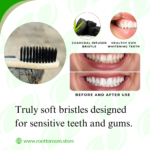 Bamboo Toothbrush | Charcoal Infused Soft Bristle | Gentle on your teeth and gums, comfortable to hold | Pack of 5 - Image 3