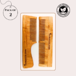 Neem Wood Comb | Gentle detangling, scalp comfort, and naturally antibacterial care | Pack of 2